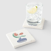 チューリモダンップ付き花瓶 |フローラスチルライフアート ストーンコースター (横)