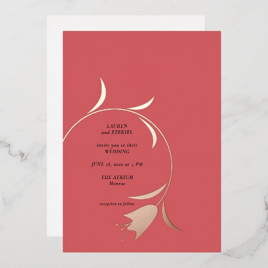 チューリモダンップ箔結婚式招待状箔招待状 箔招待状 (正面/裏面)