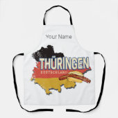 チューリンギアドイツレトロ連邦州地図ヴィンテージ エプロン (正面)
