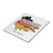 チューリンギアドイツレトロ連邦州地図ヴィンテージ タイル (側面)