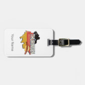 チューリンギアドイツレトロ連邦州地図ヴィンテージ ラゲッジタグ (正面横)