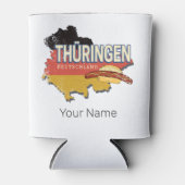 チューリンギアドイツレトロ連邦州地図ヴィンテージ 缶クーラー (正面)