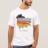 チューリンギアドイツレトロ連邦州地図ヴィンテージ Tシャツ (正面)