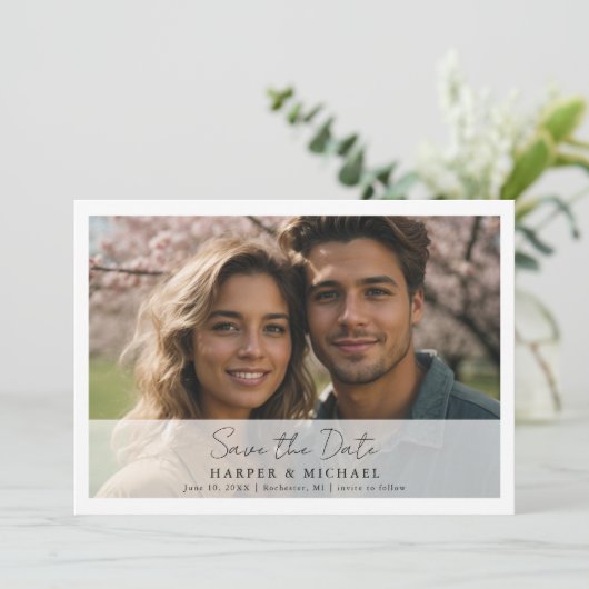 チューリ結婚ップの写真は日付を保存 招待状 (スタンド正面)