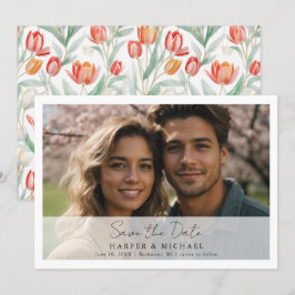チューリ結婚ップの写真は日付を保存 招待状