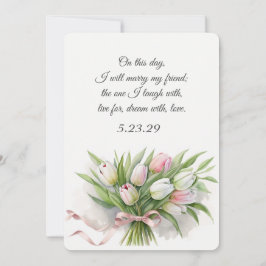 チューリ結婚ップの花束とリボン 招待状