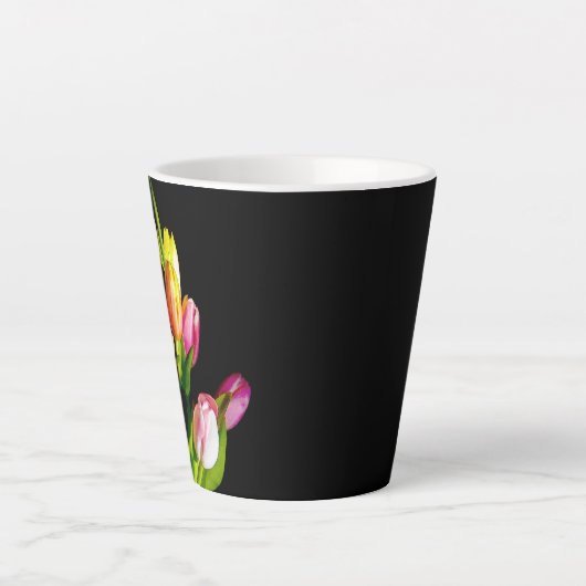 チューリ絵画ップのオリジナルフラワーアート カフェラテマグ (正面)