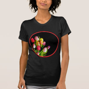 チューリ絵画ップのオリジナルフラワーアート Tシャツ