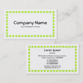 チューリ縁どップ3D – 白の上に緑のチャートルーズ 名刺 (正面/裏面)