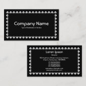 チューリ縁どップ3D – 黒の上に白 名刺 (正面/裏面)