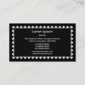 チューリ縁どップ3D – 黒の上に白 名刺 (裏面)