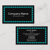 チューリ縁どップ – ブラックのシアン 名刺 (正面/裏面)