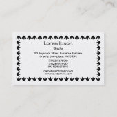 チューリ縁どップ – 黒の白(金ゴールドカード) 名刺 (裏面)