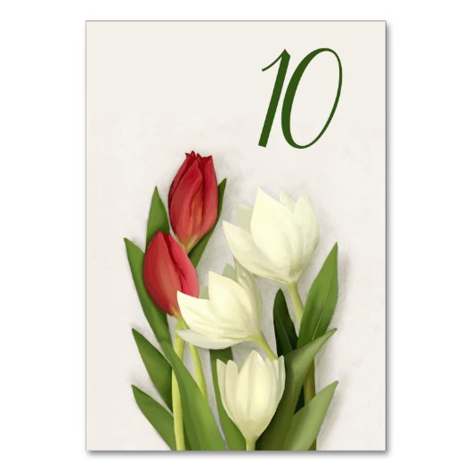 チューリ赤と白ップフローラテーブル番号 テーブルナンバー (正面)