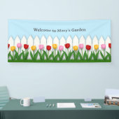 チューリ魅力的ップ付きホワイトピケカスタムットフェンス 横断幕 (トレードショー)