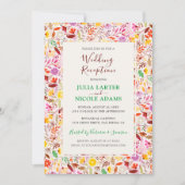チューリ鮮やかップ夏の花ウェディングレセプション 招待状 (正面)