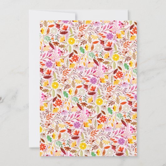 チューリ鮮やかップ夏の花ウェディングレセプション 招待状 (裏面)