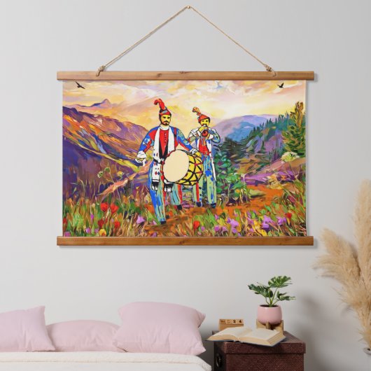 チュールナダヴォラウッドトップウォールタペストリー 吊り下げ型タペストリー (寝室)