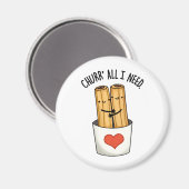 チュール私に必要なのはかわいいチュロスプン マグネット (正面/裏面)