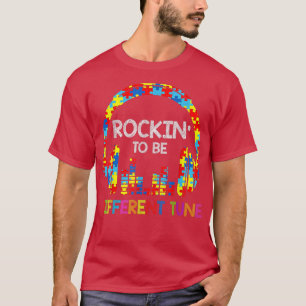 チューンヘッドフォン違うパズル自閉症にロッキン Tシャツ