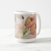 チュー芸術的リップ付きデザイン及びカスタム文字 コーヒーマグカップ (正面右)