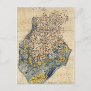 チュー・ラ・ナムド・チュー・ラ・プクト・ユック韓国地図c1800 ポストカード