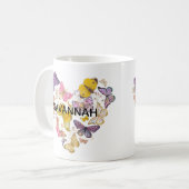 チョイお洒落ラブハートフェイクグリッター名 コーヒーマグカップ (正面左)