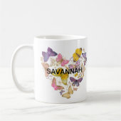 チョイお洒落ラブハートフェイクグリッター名 コーヒーマグカップ (左)