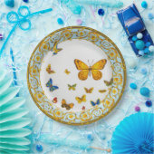 チョイかわいらしバロックスタイル中国 ペーパープレート (パーティー)