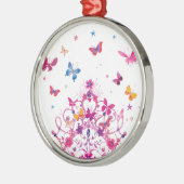 チョイカラフルス飛んでいる・ウィズ・クラウン・アートプリント メタルオーナメント (左)