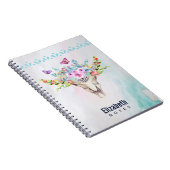 チョウと花を持つボホ動物スカル ノートブック (右側)