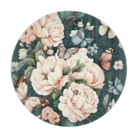 チョウと花 カッティングボード (正面)