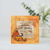 チョウと黄金の紅葉の誕生日パーティー 招待状 (スタンド正面)