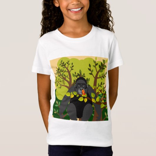 チョウに魅せられたゴリラ Tシャツ (正面)