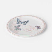チョウの珊瑚白結婚画 ペーパープレート (アングル)