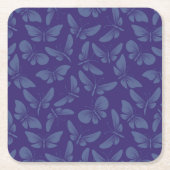 チョウの背景 スクエアペーパーコースター (正面)
