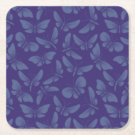 チョウの背景 スクエアペーパーコースター (正面)