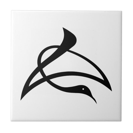 チョウの鶴の形のキャラクター タイル (正面)