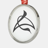 チョウの鶴の形のキャラクター メタルオーナメント (左)