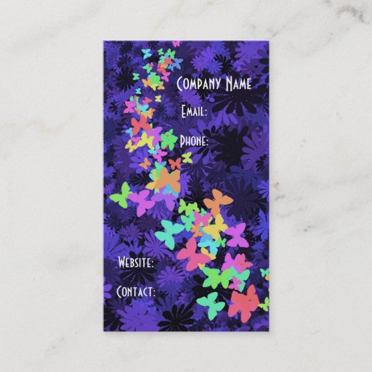 チョウオンブルーカラフル 名刺 (正面)