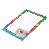 チョウカラフル犬の足のパターンメモ帳 ノートパッド (アングル)