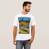 チョウザメぬりえ＆鱗板 - ベーシックTシャツ Tシャツ (正面フル)