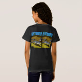 チョウザメのぬりえページと鱗板 - 女の子のTシャツ Tシャツ (裏面フル)