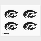 チョウザメのシール 楕円形シール (シート)