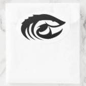 チョウザメのシール 楕円形シール (バッグ)