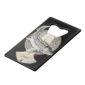 チョウザメの神 クレジットカード栓抜き (正面アングル)