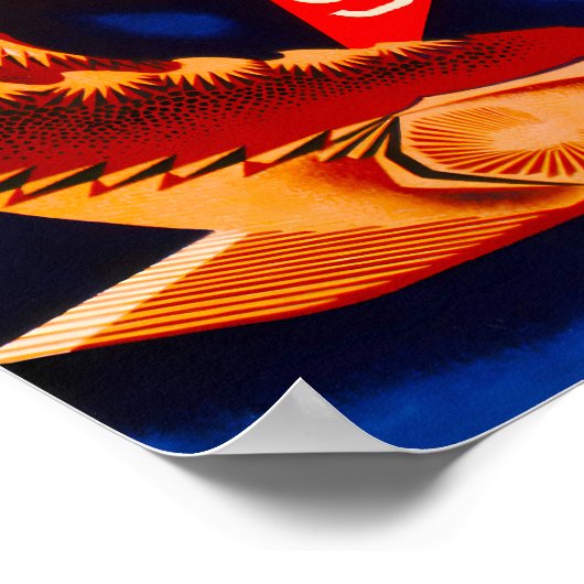 「チョウザメの缶詰ソクラ」ソヴィンテージ広告ポスター ポスター (角)