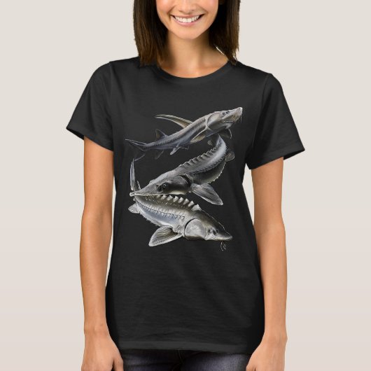 チョウザメの群れ Tシャツ (正面)