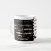 チョウザメのRedListの北アメリカのマグ コーヒーマグカップ (正面左)