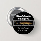 チョウザメボタン- Shovelnoseのチョウザメ 缶バッジ (正面&裏面)